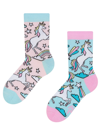 Chaussettes rigolotes pour enfants Licorne arc-en-ciel