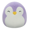Peluche Squishmallows de 20 cm Elle le pingouin violet aux yeux fermés et au ventre blanc