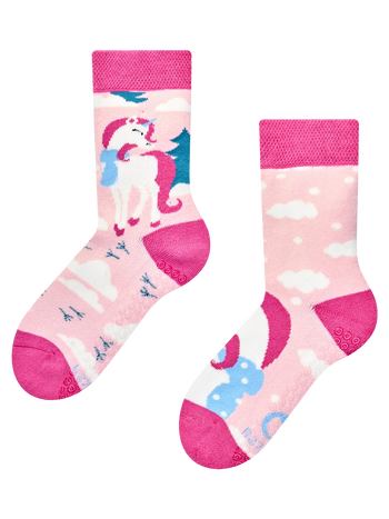 Chaussettes chaudes antidérapantes pour enfants Licorne avec une écharpe