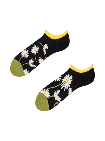 Socquettes rigolotes pour baskets Marguerites durant la nuit