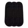 Paquet de 3 paires de chaussettes invisibles noires classiques en coton