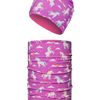 Ensemble bonnet tricoté léger / cache-cou rigolo pour enfants Licorne de rêve