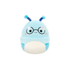 Peluche Squishmallows de 20 cm Cordelia bookworm bleue portant des lunettes décorées de fleurs