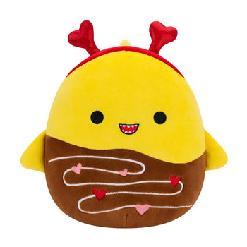 Peluche Squishmallows de 20 cm Chandler le requin jaune enrobé de chocolat