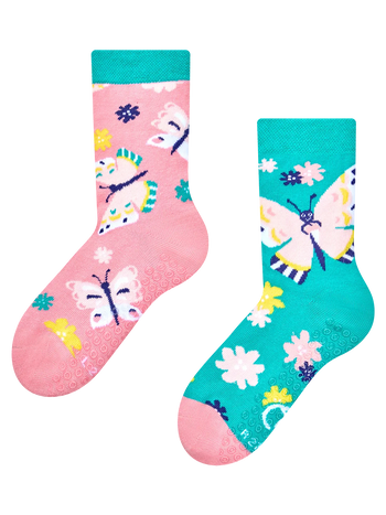 Chaussettes antidérapantes pour enfants Papillons doux