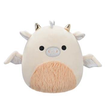 Peluche Squishmallows de 20 cm Buck le dragon crème et pêche au ventre duveteux