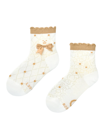 Chaussettes cutecore pour filles Ours en peluche avec nœud