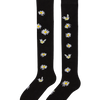 Chaussettes rigolotes hautes au-dessus des genoux Marguerites durant la nuit