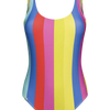Maillot de bain une pièce rigolo pour femmes Rayures estivales