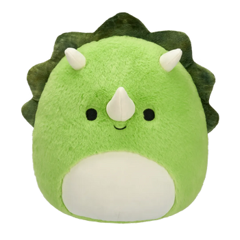 Peluche Squishmallows de 30 cm Fuzzamallows Tristan le tricératops vert