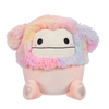 Peluche Squishmallows de 20 cm Diane la pêche Bigfoot avec des cheveux arc-en-ciel