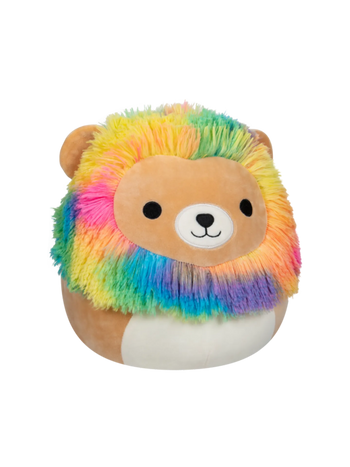 Peluche Squishmallows de 30 cm Leonard le lion à crinière arc-en-ciel