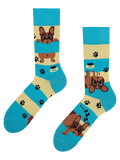 Chaussettes rigolotes Chiens et rayures