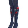 Chaussettes rigolotes hautes au-dessus des genoux Coccinelles et fleurs de pavot