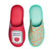 Pantoufles rigolotes Frites et ketchup