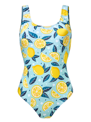 Maillot de bain une pièce rigolo pour femmes Citrons d'été