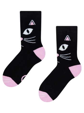 Chaussettes chaudes rigolotes pour enfants Regard fixe du chat