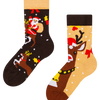 Chaussettes rigolotes pour enfants Renne et Père Noël