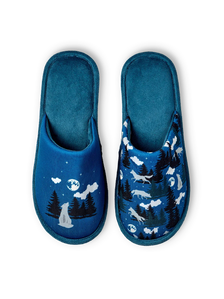 Pantoufles rigolotes Loup et lune