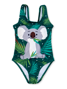 Maillot de bain rigolo pour filles Koala et feuilles