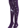 Chaussettes rigolotes hautes au-dessus des genoux Lune et étoiles