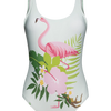 Maillot de bain une pièce rigolo pour femmes Flamant tropical