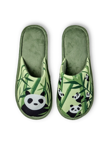 Pantoufles rigolotes Panda et bambou