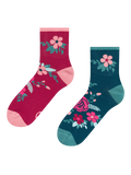Chaussettes mi-mollet rigolotes Fleurs d'églantier