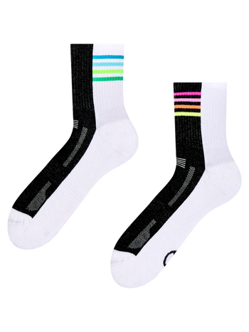 Chaussettes mi-mollet fonctionnelles rigolotes Marche en arc-en-ciel