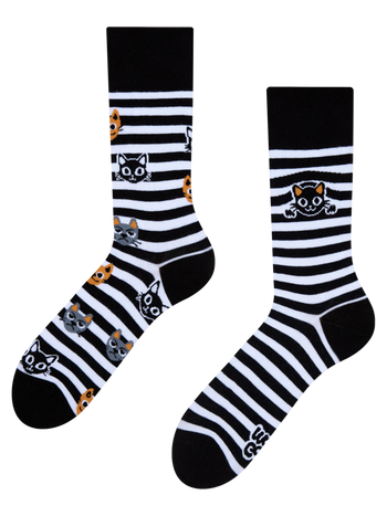 Chaussettes rigolotes Chats et rayures