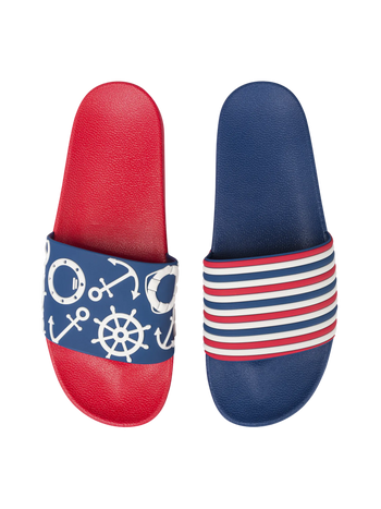 Sandales rigolotes Rayures bleu marine
