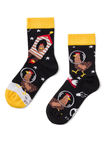 Chaussettes rigolotes pour enfants Poule astronaute