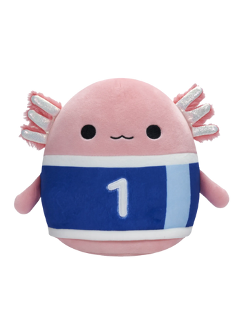 Peluche Squishmallows de 20 cm Archie l’Axolotl avec un maillot de football