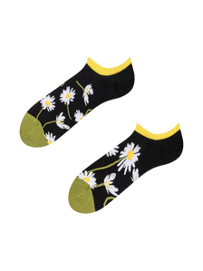 Socquettes rigolotes pour baskets Marguerites durant la nuit