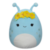 Peluche Squishmallows de 40 cm Natnat l’extraterrestre bleu pastel avec couronne de fleurs