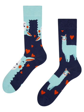 Chaussettes rigolotes Lama et cœurs