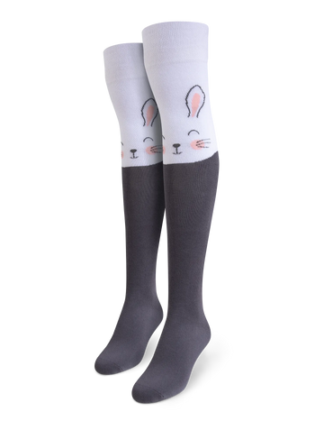 Chaussettes rigolotes hautes au-dessus des genoux Lapin
