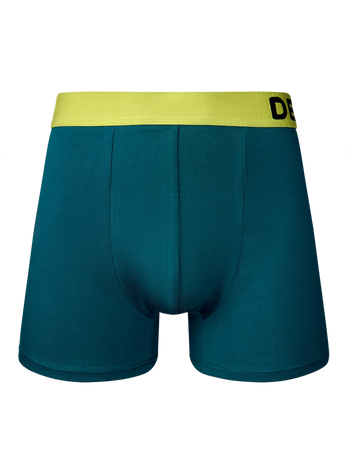 Boxer bleu sarcelle et jaune pour hommes