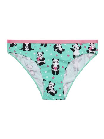 Culotte rigolote pour femmes Panda et petits cœurs