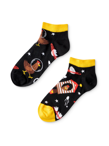 Socquettes rigolotes Poule astronaute