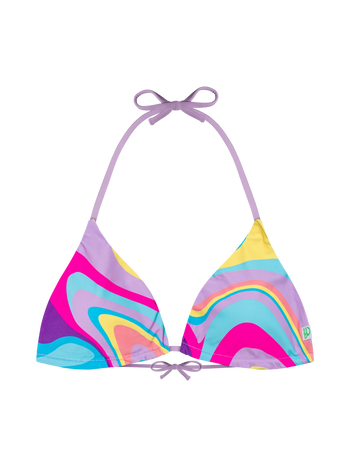 Haut de bikini triangulaire rigolo Vagues de couleur