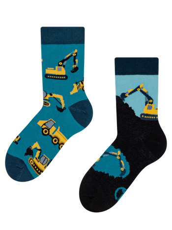 Chaussettes rigolotes pour enfants Pelleteuse