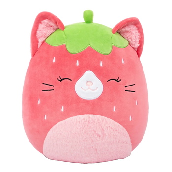 Peluche Squishmallows de 13 cm Olma le chat aux fraises