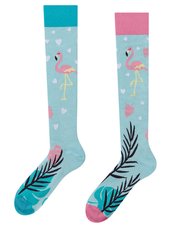 Mi-bas rigolos Flamants roses amoureux