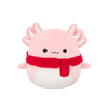 Peluche Squishmallows de 30 cm Archie l'axolotl rose arborant une écharpe duveteuse