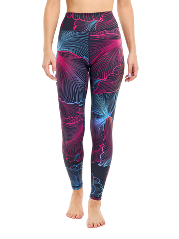 Legging de sport rigolo Fleurs abstraites