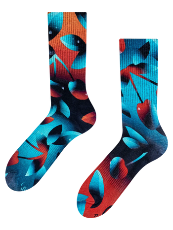 Chaussettes côtelées Cerises noires