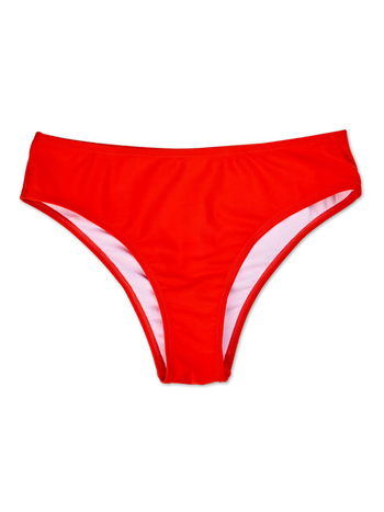 Culotte bikini taille moyenne rouge vif