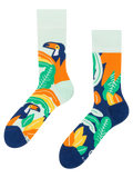 Chaussettes rigolotes Toucan et feuilles