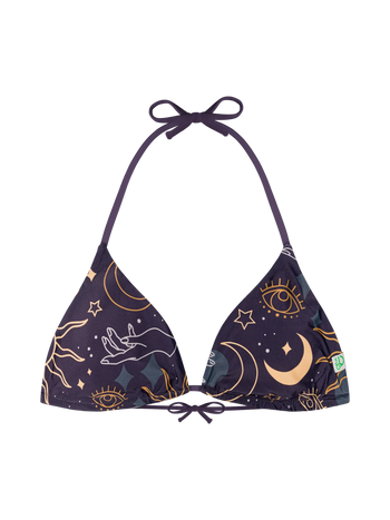 Haut de bikini triangulaire rigolo Ciel mystique